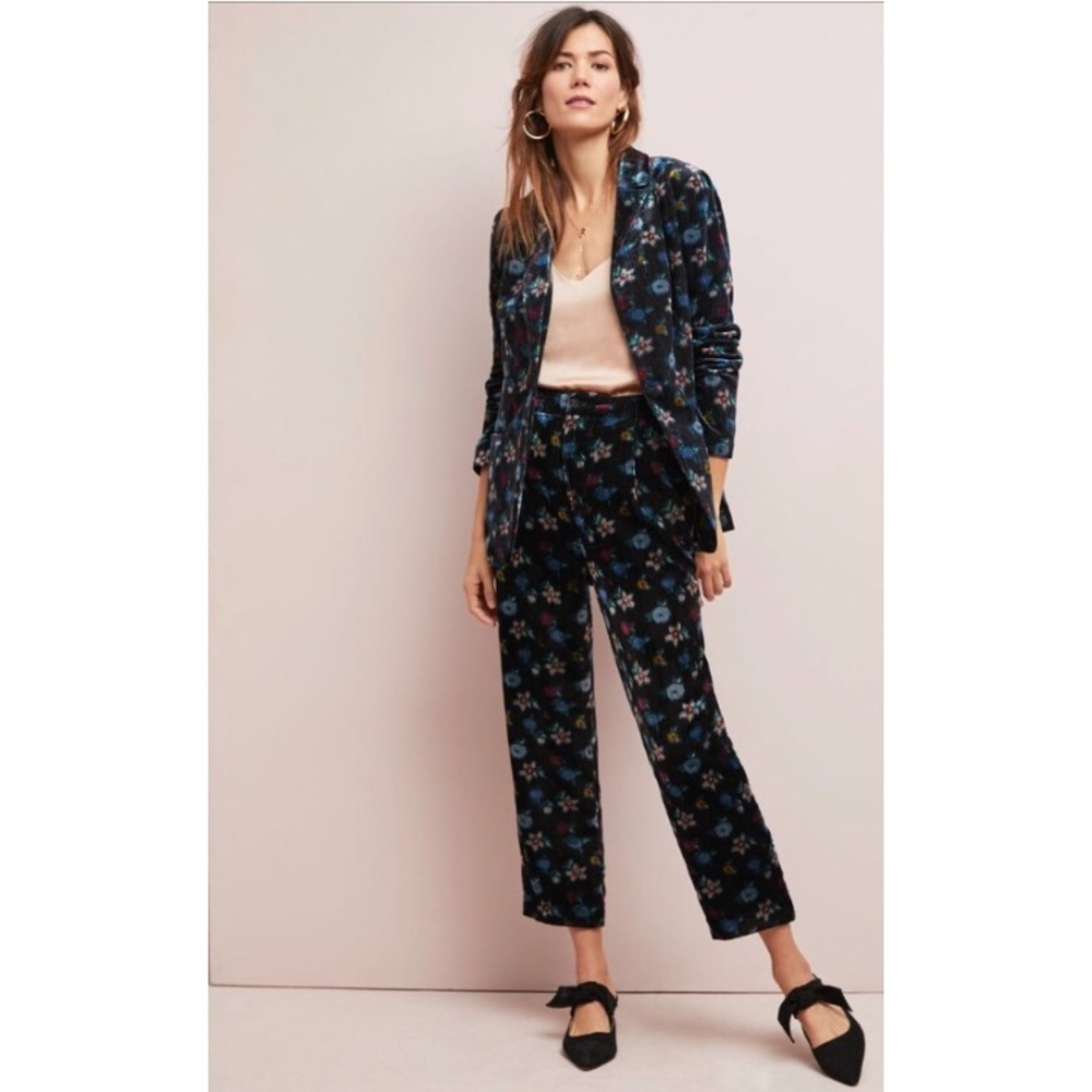 NWT Anthropologie blooming velvet pants